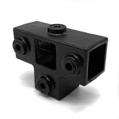 Buiskoppeling T-Stuk met zij-uitgang - zwart - vierkant - 25 mm